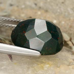 Héliotrope vert naturelle coupe ovale, 8,22 ct, opaque