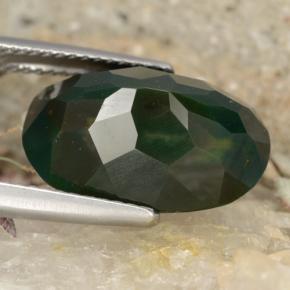 Pierre de sang Vert Tacheté naturelle Coupe ovale, 7.83 ct, Opaque