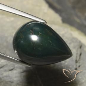 Pierre de sang Vert foncé naturelle En forme de poire, 13.48 ct, Opaque