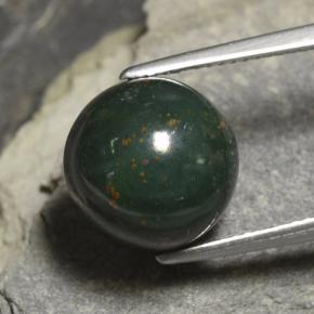 Héliotrope vert naturelle coupe roude, 8,82 ct, opaque