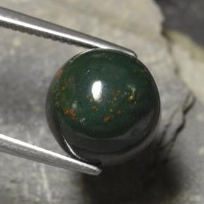 Héliotrope vert naturelle coupe roude, 8,82 ct, opaque