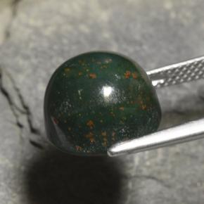 Héliotrope vert naturelle coupe roude, 8,82 ct, opaque