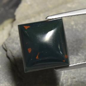 Héliotrope vert naturelle carré, 12,04 ct, opaque