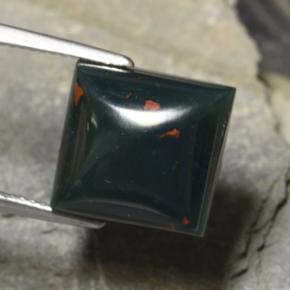 Héliotrope vert naturelle carré, 12,04 ct, opaque