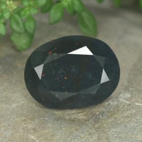 Héliotrope vert naturelle coupe ovale, 4,56 ct, opaque