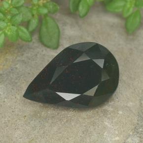 Héliotrope vert naturelle en forme de poire, 2,44 ct, opaque