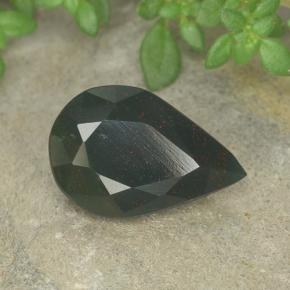 Héliotrope vert naturelle en forme de poire, 2,44 ct, opaque