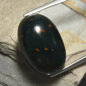 Héliotrope vert naturelle coupe ovale, 25,89 ct, opaque