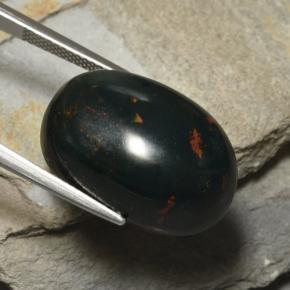 Héliotrope vert naturelle coupe ovale, 25,89 ct, opaque