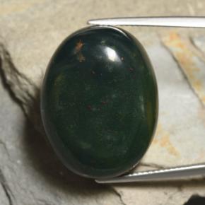 Héliotrope vert naturelle coupe ovale, 42,77 ct, opaque