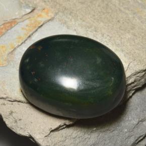 Héliotrope vert naturelle coupe ovale, 42,77 ct, opaque