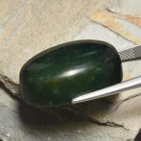 Héliotrope vert naturelle coupe ovale, 42,77 ct, opaque