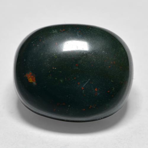 Héliotrope vert naturelle coupe ovale, 22,33 ct, opaque