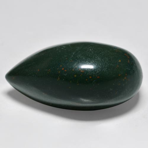 Pierre de sang Vert multicolore naturelle En forme de poire, 34.22 ct, Opaque