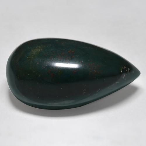 Pierre de sang Vert multicolore naturelle En forme de poire, 26.56 ct, Opaque