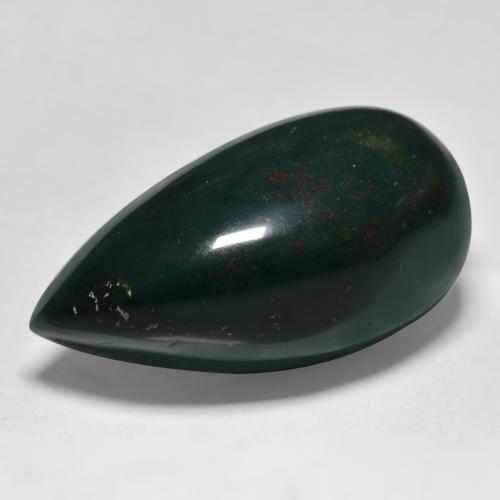 Pierre de sang Vert multicolore naturelle En forme de poire, 26.56 ct, Opaque