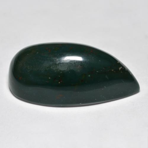 Pierre de sang Vert multicolore naturelle En forme de poire, 26.56 ct, Opaque