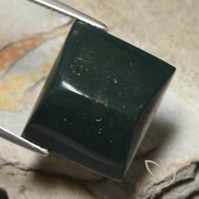 Pierre de sang Vert foncé naturelle Baquette, 19.16 ct, Opaque