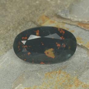 Héliotrope vert naturelle coupe ovale, 3,97 ct, opaque