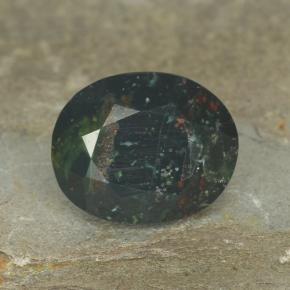 Pierre de sang Vert multicolore naturelle Coupe ovale, 5.72 ct, Opaque