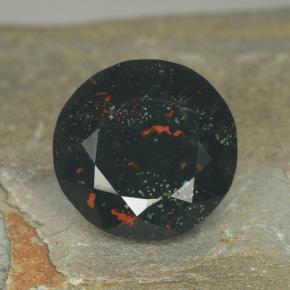 Héliotrope vert naturelle coupe roude, 9,32 ct, opaque