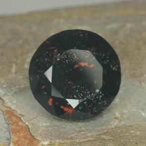 Héliotrope vert naturelle coupe roude, 9,32 ct, opaque