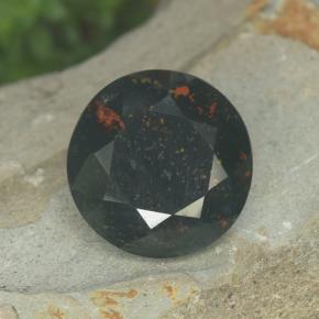 Héliotrope vert naturelle coupe roude, 3,81 ct, opaque