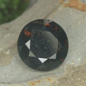 Héliotrope vert naturelle coupe roude, 3,81 ct, opaque