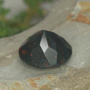 Héliotrope vert naturelle coupe roude, 3,81 ct, opaque