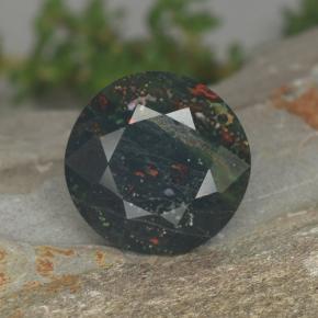 Héliotrope vert naturelle coupe roude, 7,35 ct, opaque