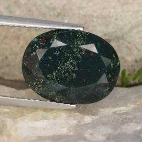 Héliotrope vert naturelle coupe ovale, 7,10 ct, opaque