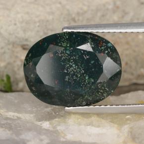 Héliotrope vert naturelle coupe ovale, 7,10 ct, opaque