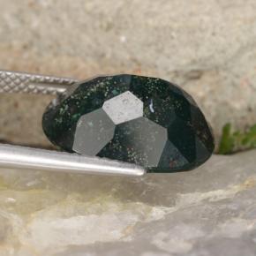 Héliotrope vert naturelle coupe ovale, 7,10 ct, opaque