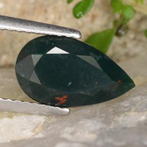 Héliotrope vert naturelle en forme de poire, 2,31 ct, opaque