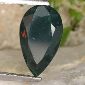 Héliotrope vert naturelle en forme de poire, 2,31 ct, opaque