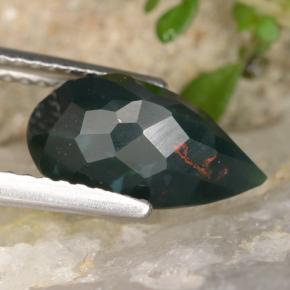 Héliotrope vert naturelle en forme de poire, 2,31 ct, opaque