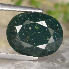 Pierre de sang Vert Tacheté naturelle Coupe ovale, 2.94 ct, Opaque