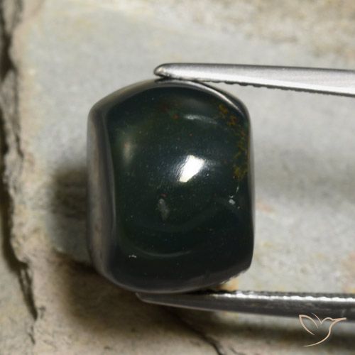 Pierre de sang Vert foncé naturelle Coussin, 13.06 ct, Opaque