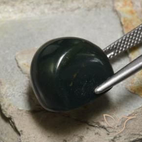 Pierre de sang Vert foncé naturelle Coussin, 13.06 ct, Opaque