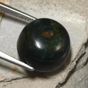 Héliotrope vert naturelle coupe roude, 15,88 ct, opaque