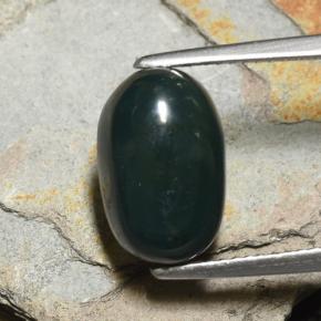 Pierre de sang Vert foncé naturelle Coupe ovale, 5.28 ct, Opaque