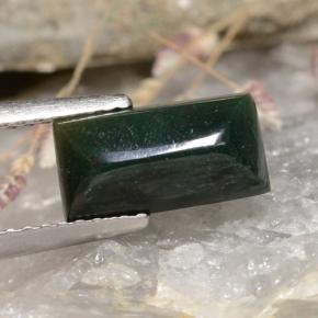 Héliotrope vert naturelle baguette, 1,65 ct, opaque