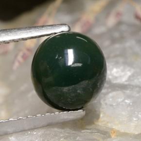 Héliotrope vert naturelle coupe roude, 2,00 ct, opaque