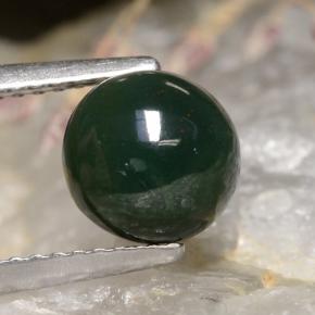 Héliotrope vert naturelle coupe roude, 2,00 ct, opaque