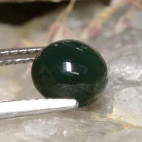 Héliotrope vert naturelle coupe roude, 2,00 ct, opaque