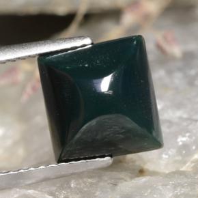 Héliotrope vert naturelle carré, 4,25 ct, opaque