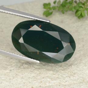 Héliotrope vert naturelle coupe ovale, 17,58 ct, opaque