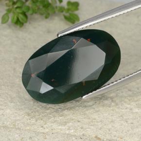 Héliotrope vert naturelle coupe ovale, 17,58 ct, opaque