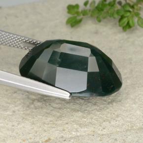Héliotrope vert naturelle coupe ovale, 17,58 ct, opaque