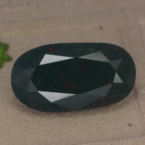 Héliotrope vert naturelle coupe ovale, 11,46 ct, opaque